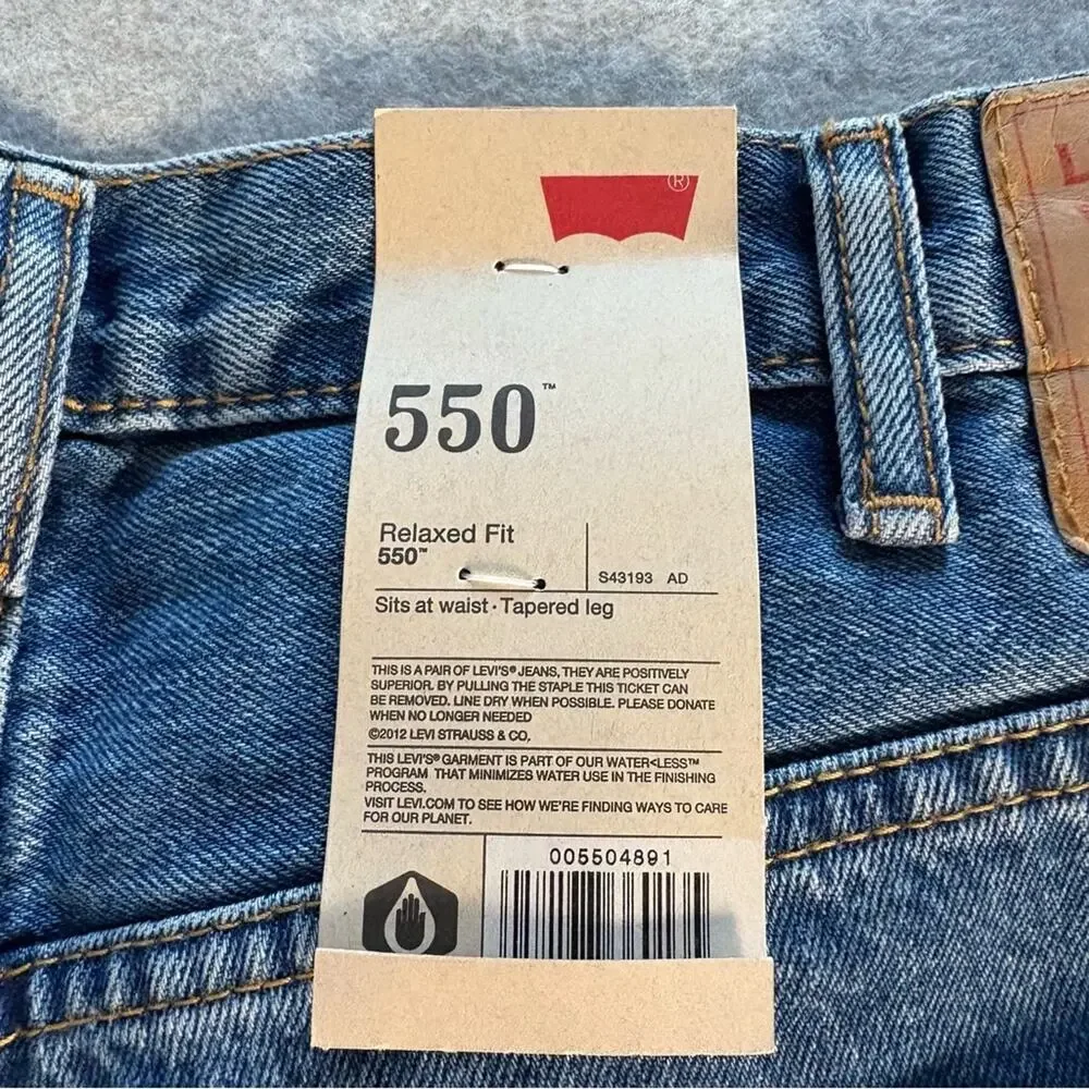 Levi’s 550 Relaxed Fit Jeans Men’s 38x34 Medium Wash Straight Leg Denim